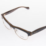 Occhiali da vista Miu Miu. Montatura color nero con finiture color oro.